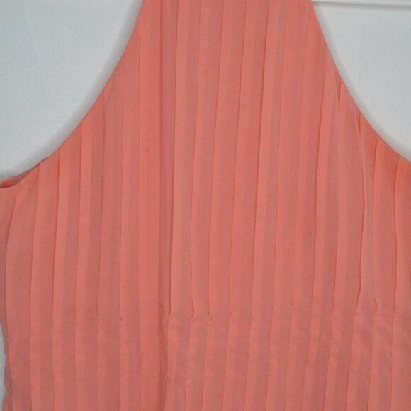 BKE Women's Small Coral Chiffon Pleated Halter Top - Picture 5 of 11